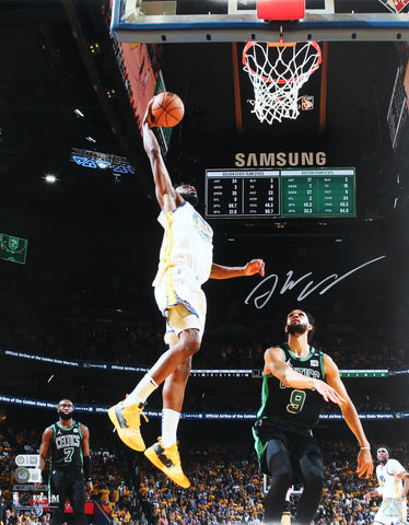 Warriors Andrew Wiggins Signed 16x20 Vertical Dunk Photo Vs Celtics BAS Witness
