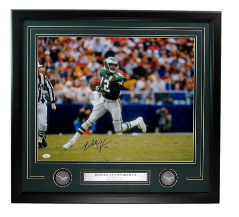 Randall Cunningham Signed 16x20 Photo Philadelphia Eagles Framed JSA 197402