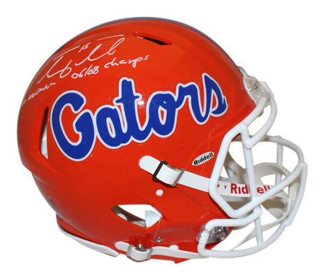 Tim Tebow Signed Florida Gators Speed Authentic Helmet w/ 2 insc BAS 40053