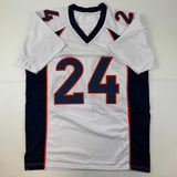 Autographed/Signed Champ Bailey Denver White Football Jersey Beckett BAS COA