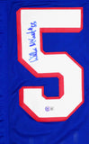 Willie Mcginest Autographed Blue Pro Style Jersey- Beckett Hologram *Black