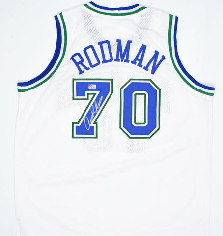 Dennis Rodman Autographed White Jersey - Beckett W Hologram *Silver