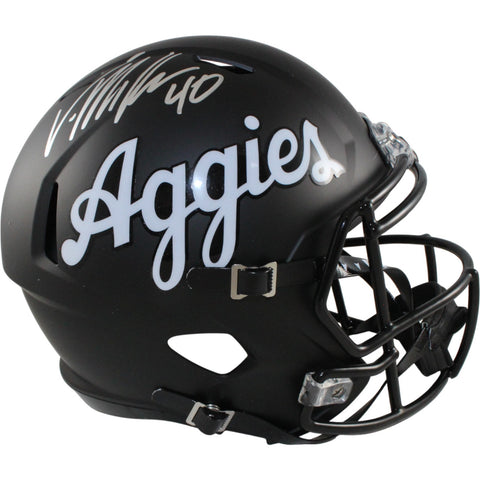 Von Miller Autographed Texas A&M Aggies F/S Script Helmet Beckett Witness 54705
