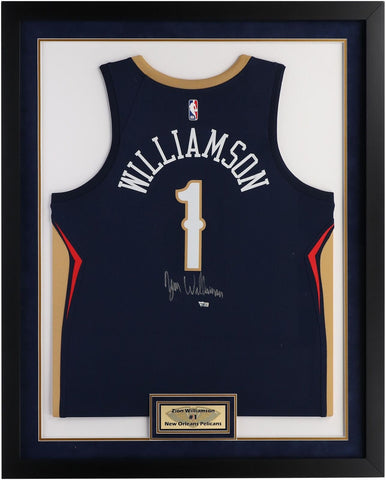 Zion Williamson New Orleans Pelicans FRMD Signed Nike Swingman Jersey w/Plate