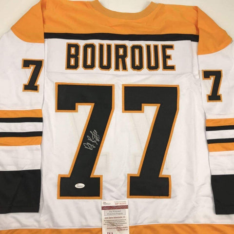 Autographed/Signed RAY BOURQUE Boston White Hockey Jersey JSA COA Auto