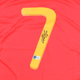 David Villa Autographed Spain Home Soccer Jersey #7 - Beckett W Hologram *M