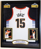 Nikola Jokic Autographed/Inscribed White Nike Nuggets Jersey DLX Framed BAS COA