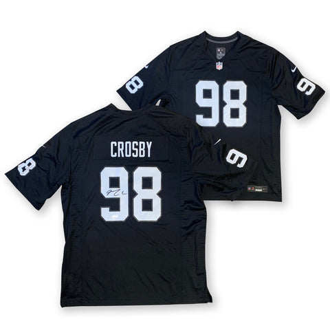 Maxx Crosby Autographed Las Vegas Raiders Nike Game Football Jersey Fanatics