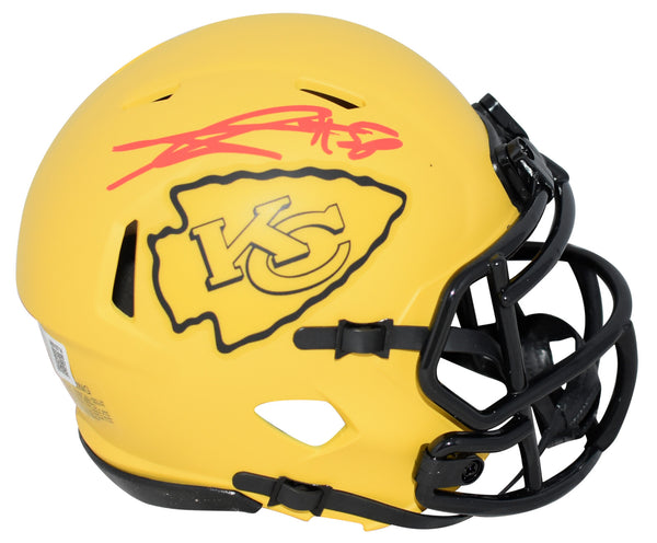 GEORGE KARLAFTIS SIGNED KANSAS CITY CHIEFS RAVE SPEED MINI HELMET BECKETT