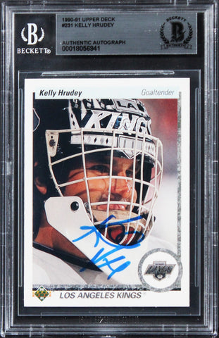 Islanders Kelly Hrudey Authentic Signed 1990 Upper Deck #231 Card BAS Slabbed
