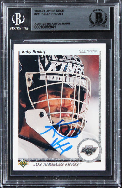 Islanders Kelly Hrudey Authentic Signed 1990 Upper Deck #231 Card BAS Slabbed
