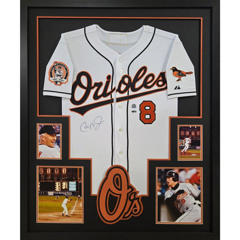 Cal Ripken Autographed Signed Framed White Orioles Jersey MLB AUTHENTICATED