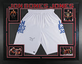UFC Jon Jones Authentic Signed & Framed White Fighting Trunks BAS Wit #WJ76106
