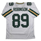 Autographed/Signed Dave Robinson HOF 13 Green Bay White Football Jersey JSA COA