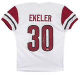 Austin Ekeler Authentic Signed White Procut Style Jersey BAS Witnessed