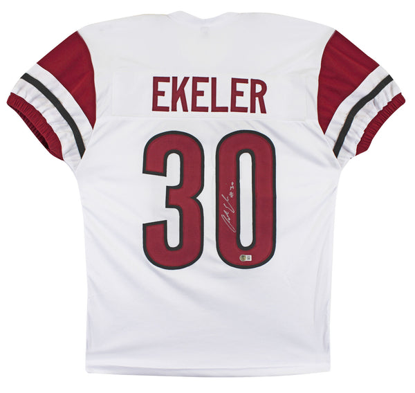 Austin Ekeler Authentic Signed White Procut Style Jersey BAS Witnessed