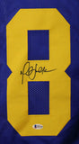 Marshall Faulk Autographed/Signed Los Angeles Rams XL Blue Jersey BAS 22750
