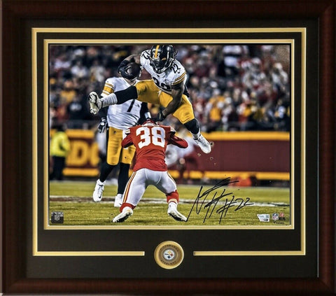 Najee Harris Signed 16x20 Framed Hurdle Photo Steelers Autograph Fanatics COA
