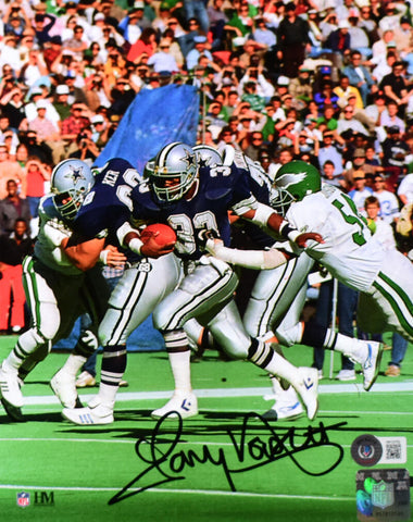 Tony Dorsett Autographed Cowboys 8x10 Running V. Eagles Photo-Beckett W Holo