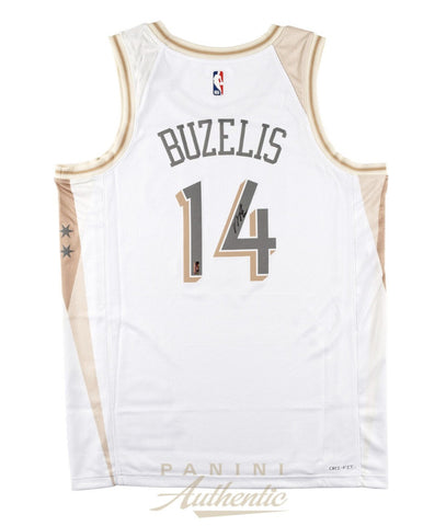 Matas Buzelis Autographed Chicago Bulls White 2025 City Edition Jersey Panini