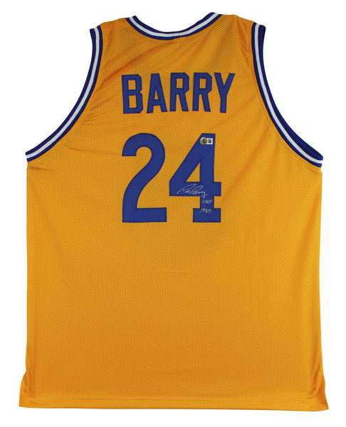 Rick Barry "HOF 1987" Authentic Signed Yellow Pro Style Jersey BAS Witnessed