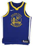 Stephen Curry "4x Champ" Signed Blue Nike Icon Edition Authentic Jersey BAS Wit