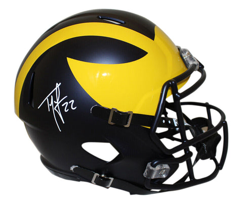 Ty Law Autographed Michigan Wolverines Speed F/S Helmet BAS 39691
