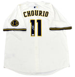 JACKSON CHOURIO SIGNED MILWAUKEE BREWERS #11 NIKE LIMITED JERSEY MLB AUTH