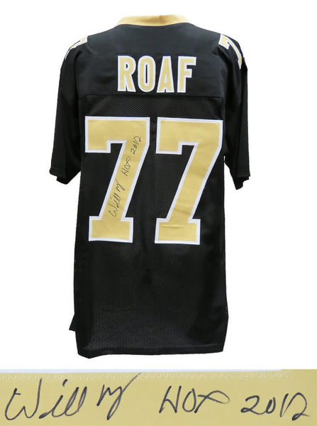Willie Roaf SAINTS Signed Black Custom Jersey w/HOF 2012 - SCHWARTZ
