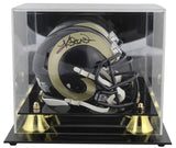 Rams Kurt Warner Signed 2000-16 TB Speed Mini Helmet W/ Case BAS Witnessed