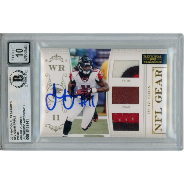 Julio Jones Signed 2012 National Treasures Triple Prime /30 Card Beckett 53384
