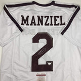 Autographed/Signed Johnny Manziel Texas A&M White College Jersey JSA COA