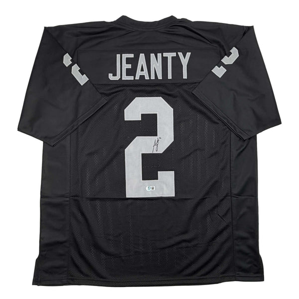 Autographed/Signed Ashton Jeanty Las Vegas Oakland Black Jersey Beckett COA