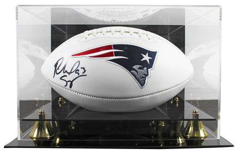 Patriots Richard Seymour Signed Wilson White Panel Football W/ Case BAS Witness