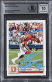 Broncos Vance Johnson Signed 1992 Upper Deck #258 Card Auto 10! BAS Slabbed