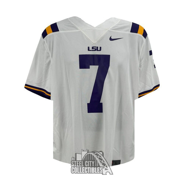 Leonard Fournette Autographed LSU White Nike Football Jersey