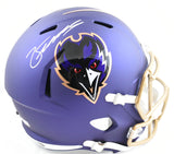 Zay Flowers Autographed Baltimore Ravens F/S Alt 24 Speed Helmet- Beckett W Holo