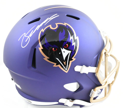 Zay Flowers Autographed Baltimore Ravens F/S Alt 24 Speed Helmet- Beckett W Holo