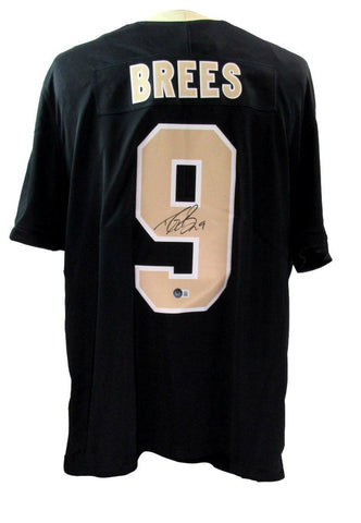 Drew Brees Autographed Black Nike On Field Football Jersey Saints Beckett 178371