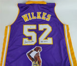 Jamaal Wilkes Signed Los Angeles Lakers Purple Home Picture Jersey (Beckett COA)