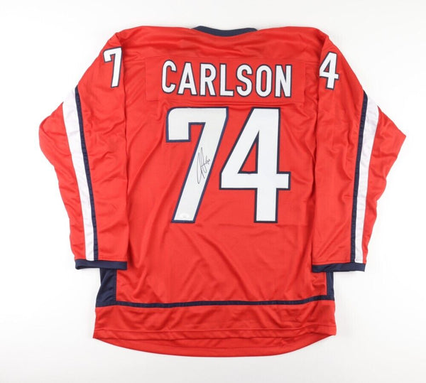 John Carlson Signed Capitals Jersey (JSA COA) Washington 1st Round Pick 2008