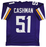 Blake Cashman Authentic Signed Purple Pro Style Jersey Autographed BAS Witnessed