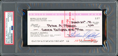 Bill Russell Autographed Signed 3x6 Check Boston Celtics PSA/DNA #84496831