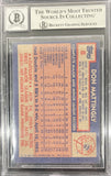 Don Mattingly Signed 1984 Topps #8 New York Yankees Card Beckett 40833