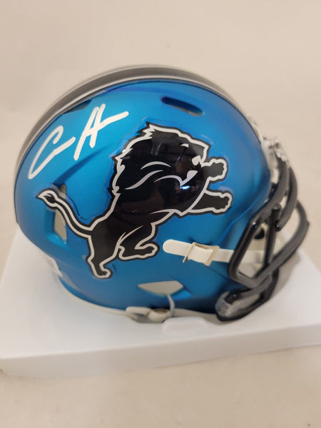 AIDAN HUTCHINSON SIGNED DETROIT LIONS 2024 ALT SPEED MINI HELMET BECKETT QR