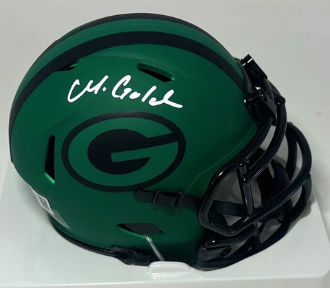 Packers Receiver MATTHEW GOLDEN Signed Riddell RAVE Speed Mini Helmet AUTO - BAS