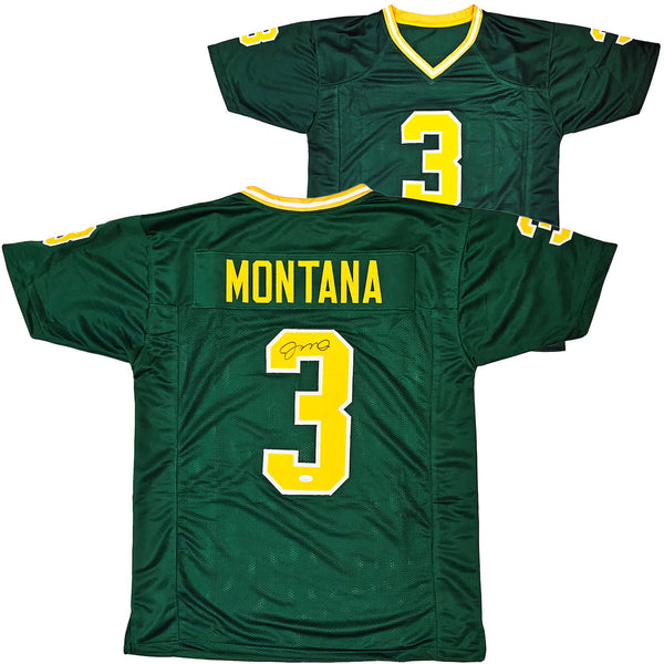 NOTRE DAME FIGHTING IRISH JOE MONTANA AUTOGRAPHED GREEN JERSEY JSA STOCK #216972