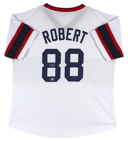 Luis Robert Authentic Signed White Throwback Pro Style Jersey BAS Witnessed