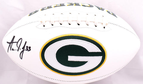 Aaron Jones Autographed Green Bay Packers Logo Football-Beckett W Hologram