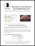 Johnny Unitas & Joe Montana Autographed NFL Leather Game Football Beckett A75811